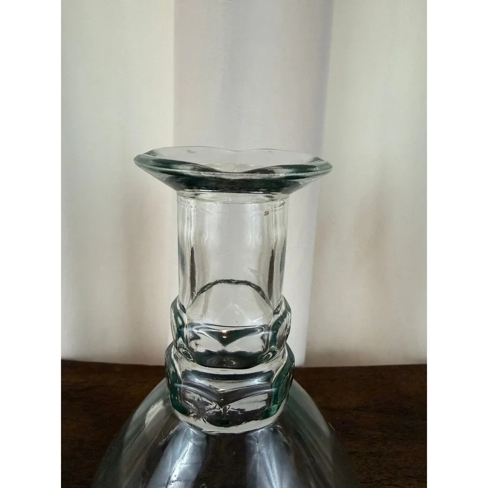 VTG Clear Glass MCM Atomic Starburst Decanter/Bottle with Stopper 10.5